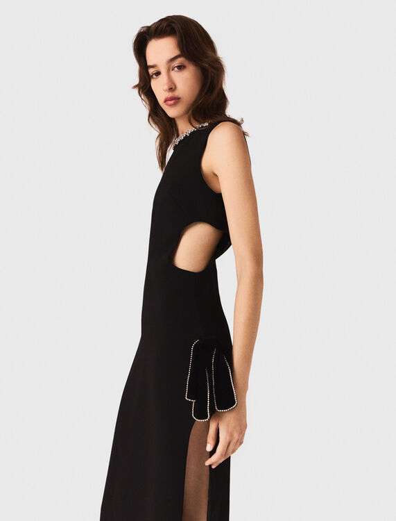 Jewel-collar maxi dress - Dresses - MAJE