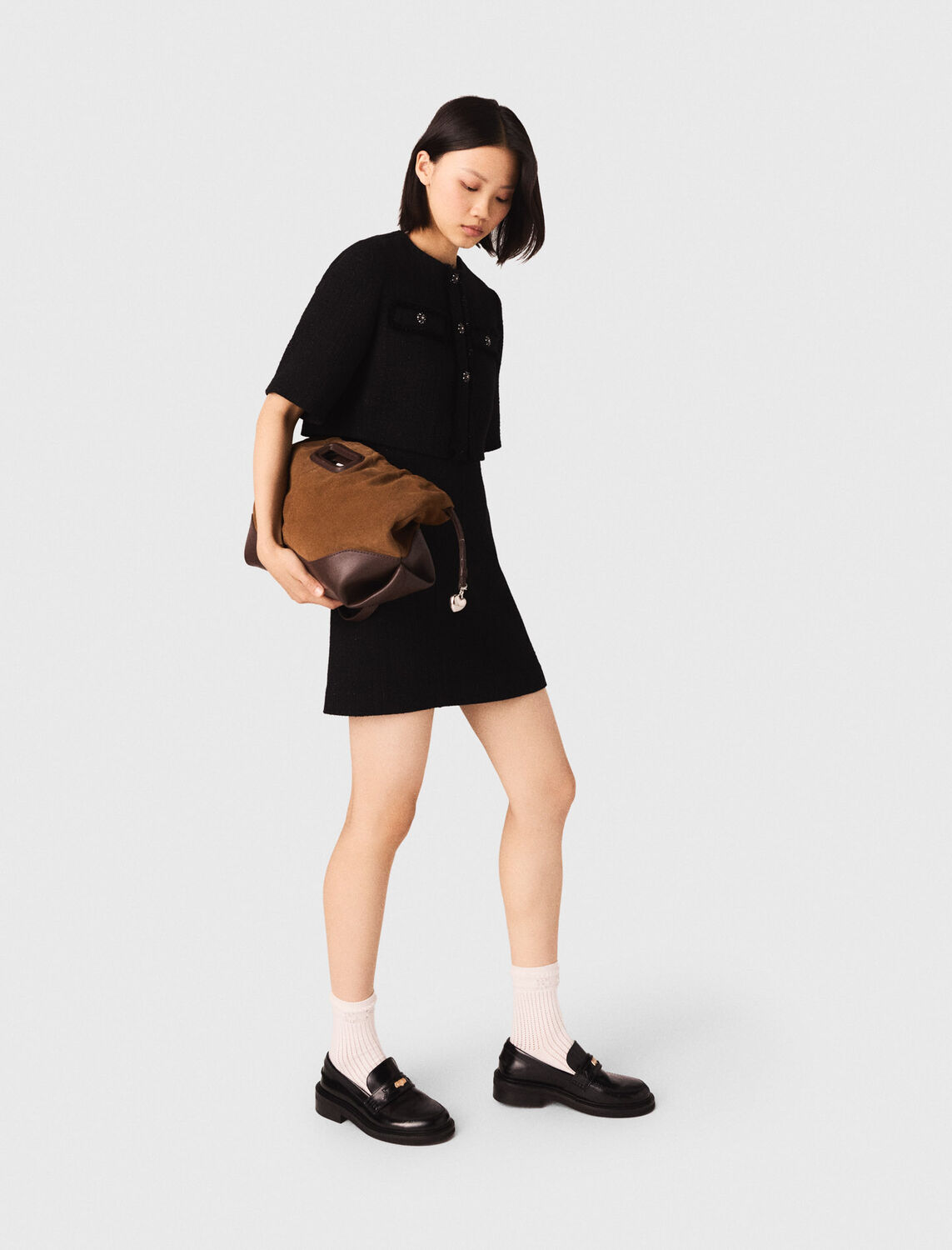 2-in-1 shiny tweed dress - Dresses - MAJE