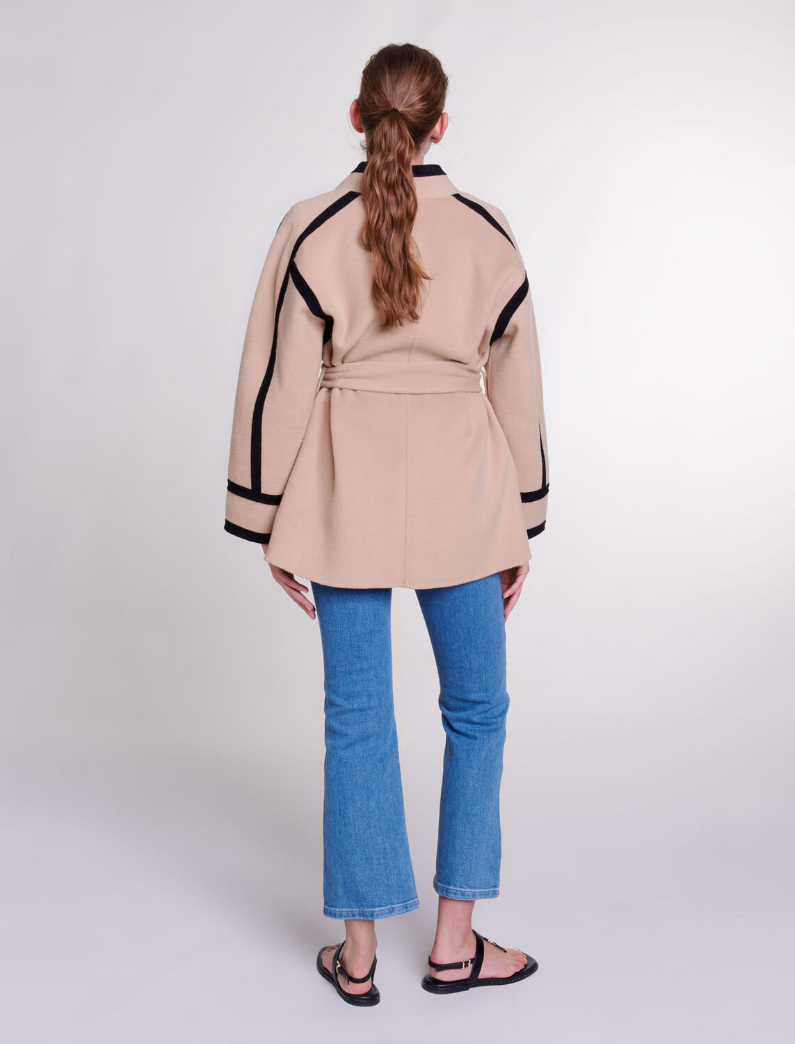 Short two-tone coat - Fall-Winter Collection - MAJE