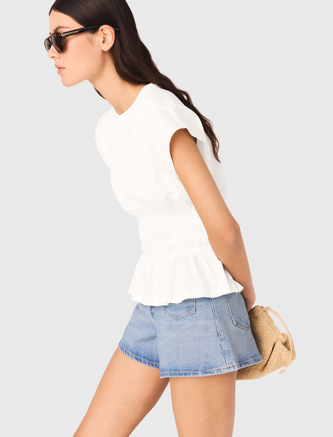 Fitted pleated T-shirt - T-Shirts - MAJE