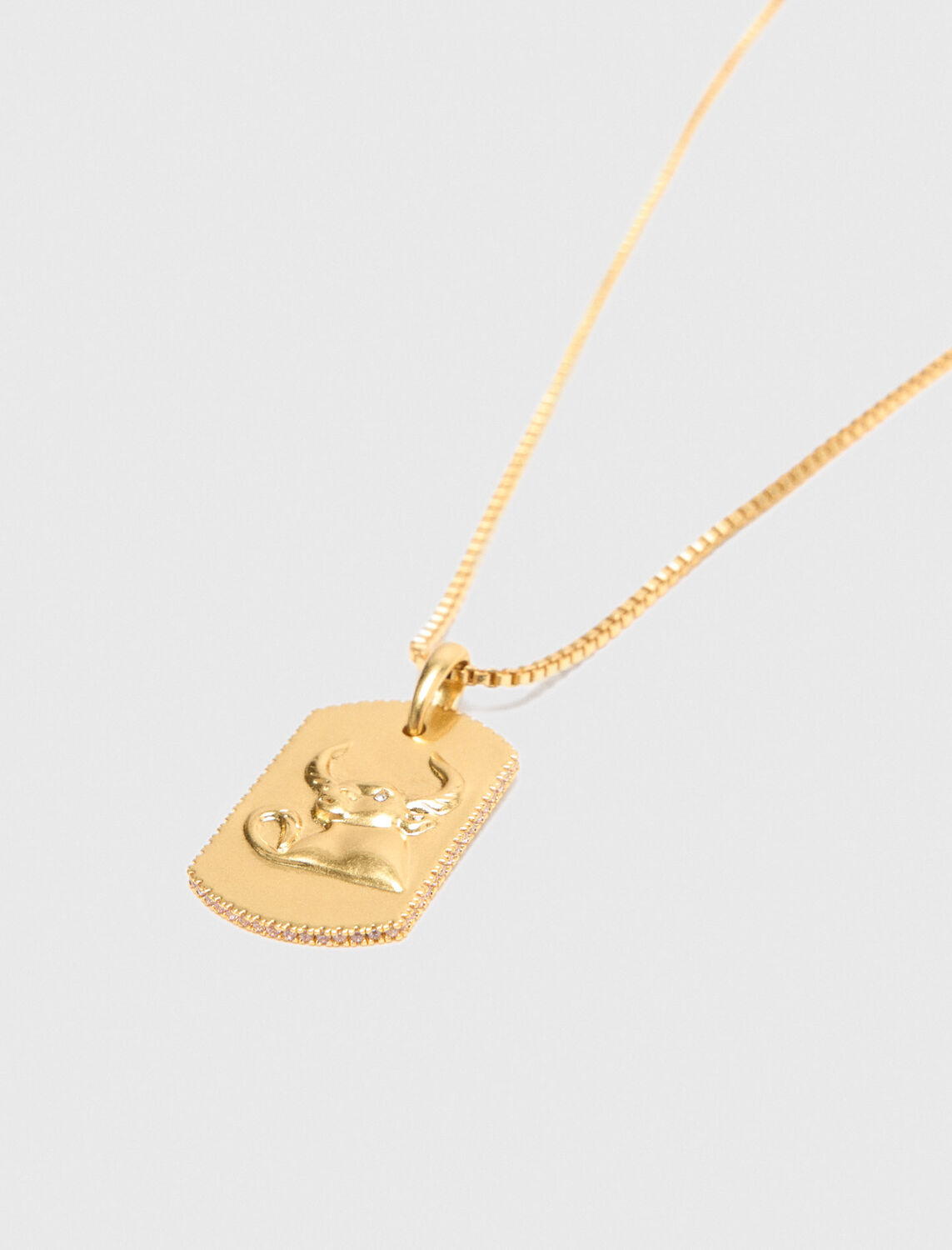 Zodiac sign plaque necklace -  - MAJE