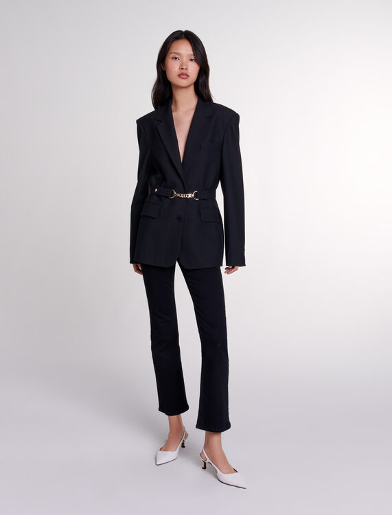 Belted suit jacket : Blazers & Jackets color Black