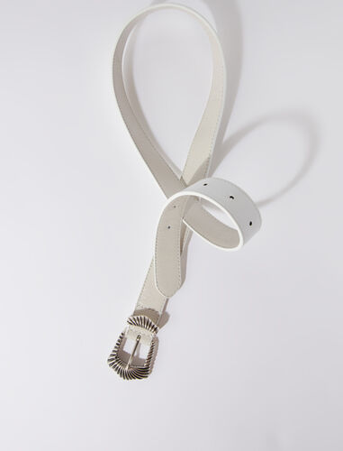 Belt with buckle : Belts color Ecru