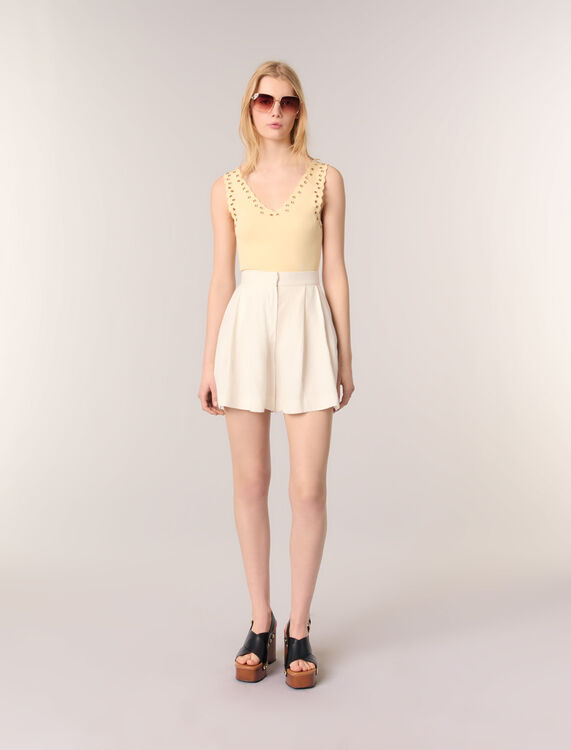 Flowing shorts : Skirts & Shorts color Ecru
