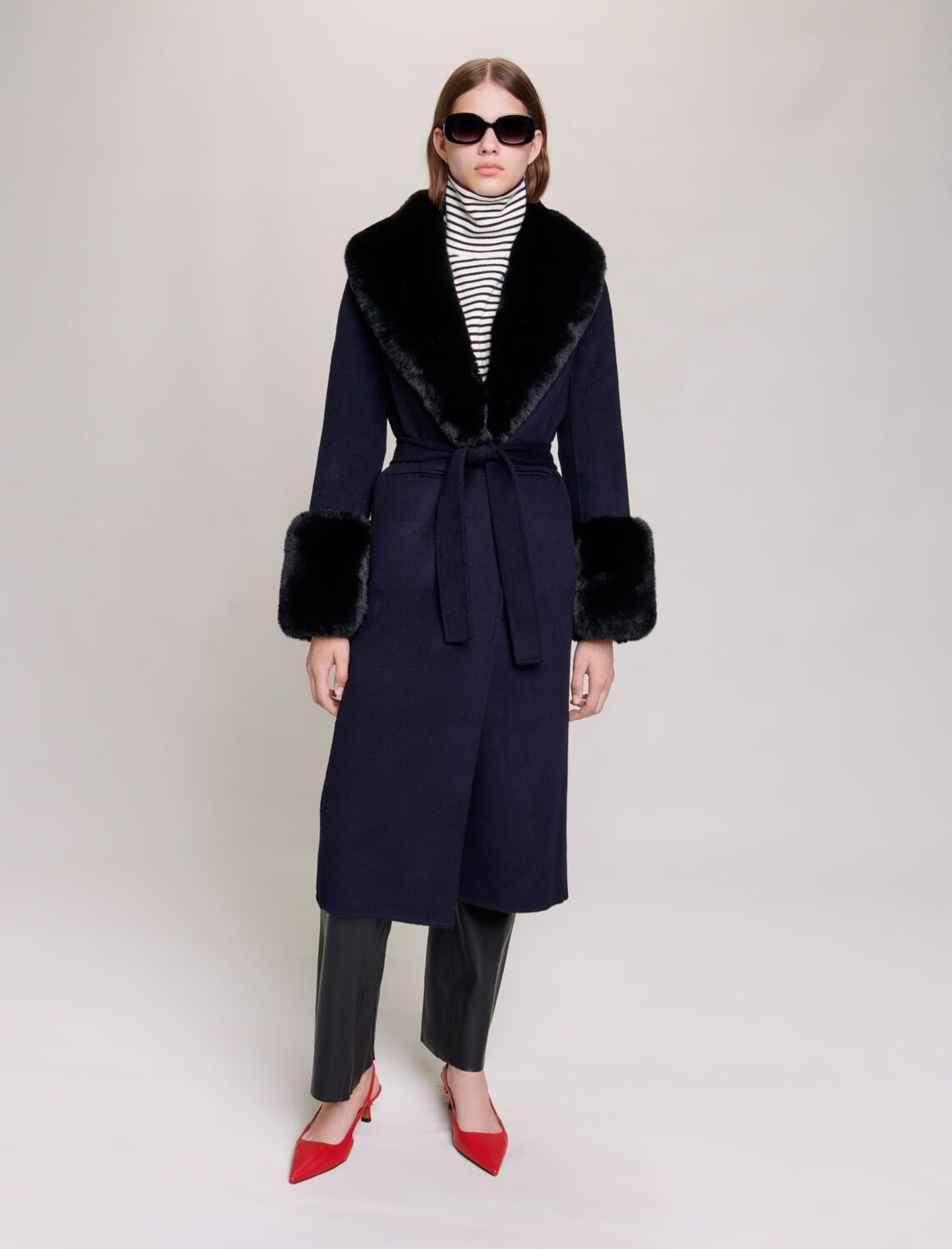 Double-faced faux fur coat - Coats & Jackets - MAJE