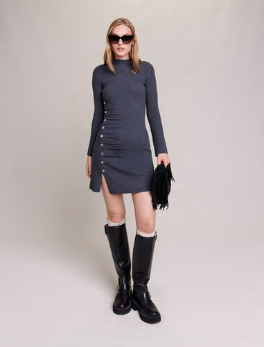 Short knit dress : Dresses color Dark Grey