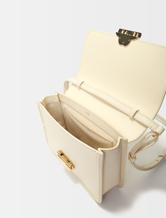 Leather bag with clover clasp -  - MAJE