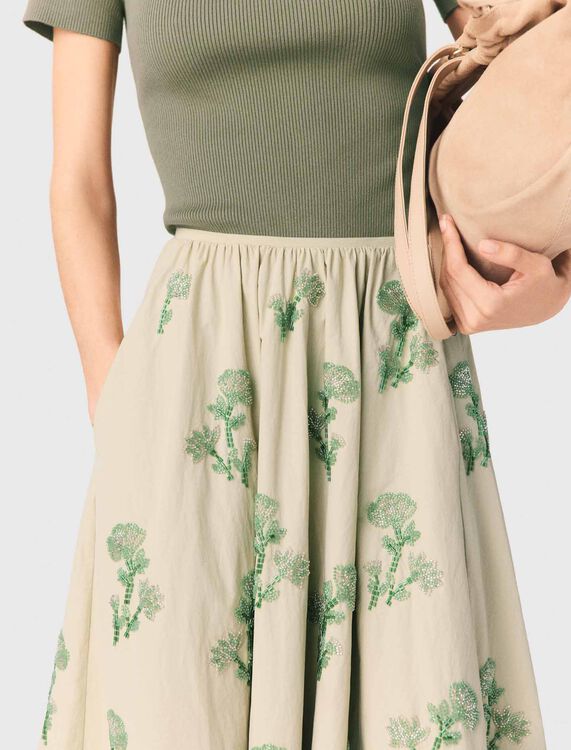 Embroidered technical skirt - Skirts & Shorts - MAJE