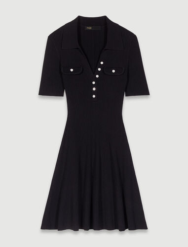 Short knit dress : Dresses color Black