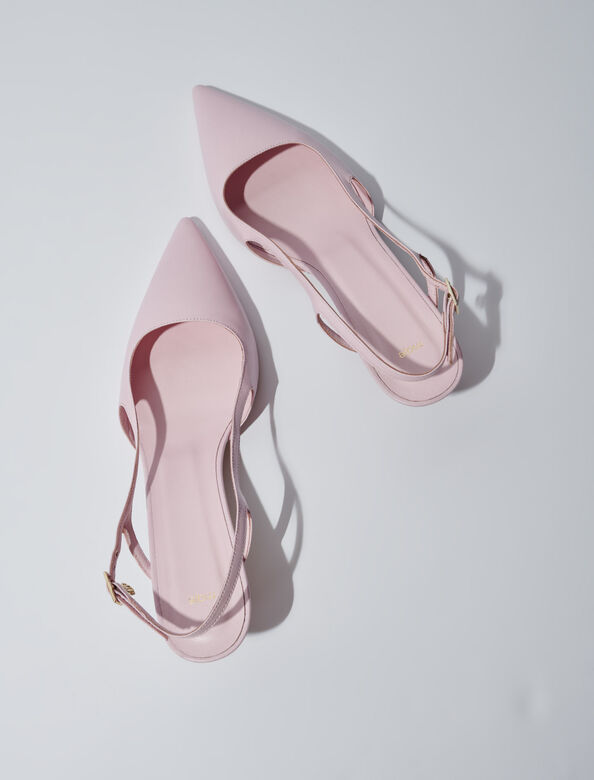 Pointed leather pumps : View All color Pink