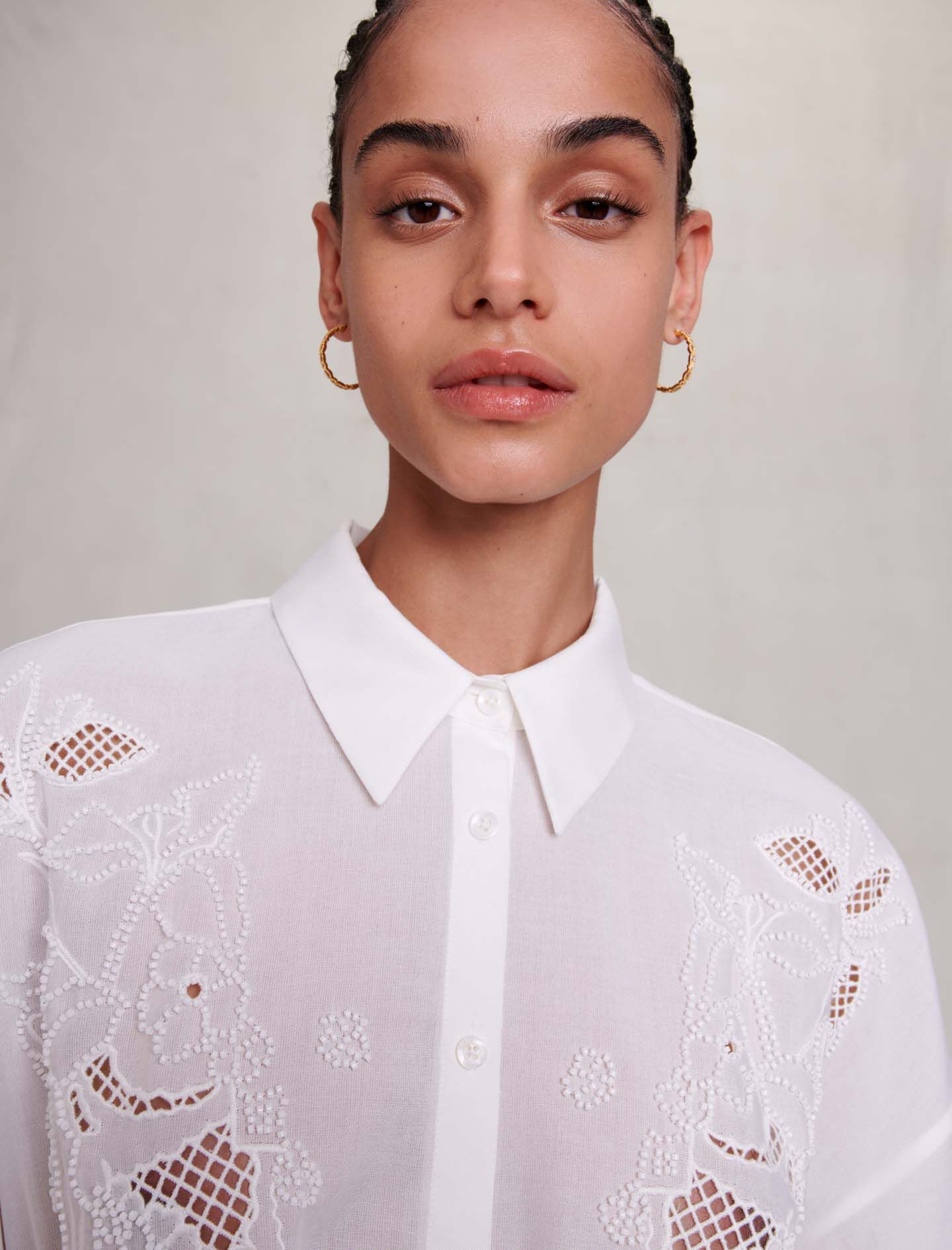Maje cropped dress hot sale with shirt collar