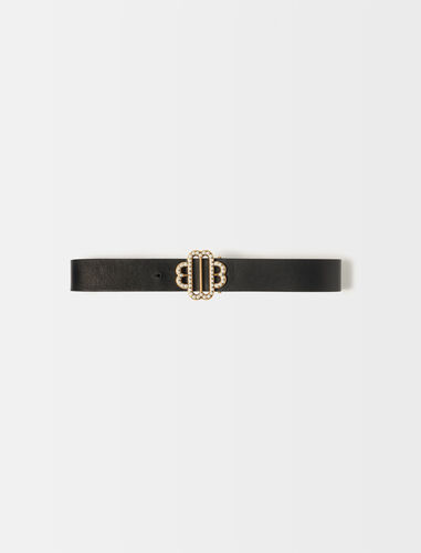 Maje Clover belt with rhinestones : Belts color Black