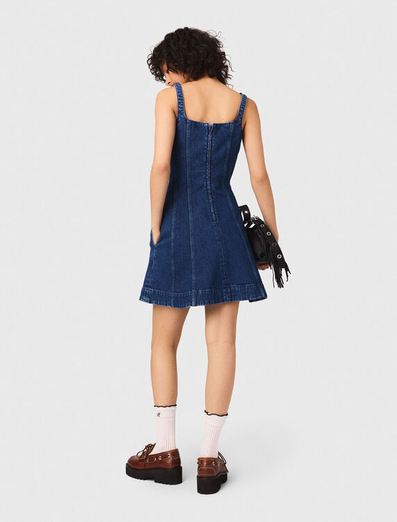 Short denim flared dress - Dresses - MAJE
