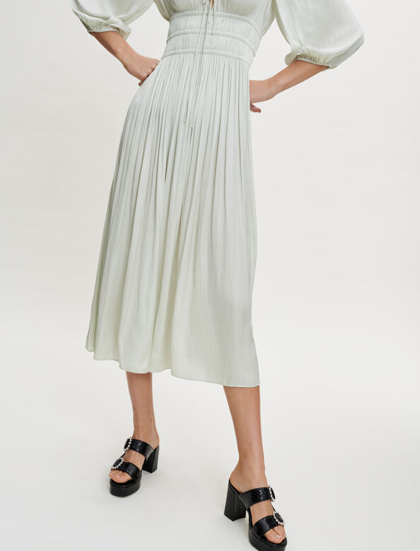 Fluid satin dress with a cinched waist : Dresses color 