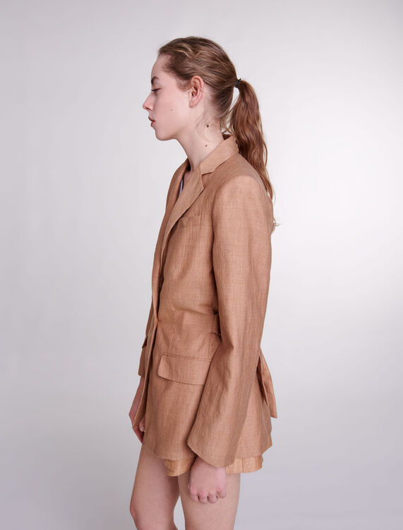 Linen suit jacket - Coats & Jackets - MAJE