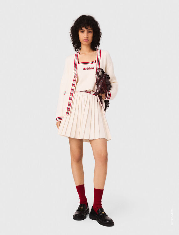 Embroidered longline cardigan : Hot Wheels™ x Maje color White