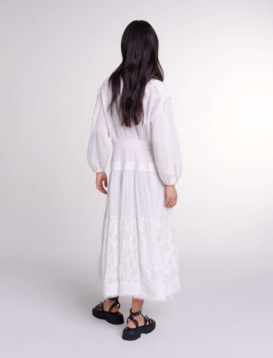 Cotton patchwork maxi dress - Qixi Collection - MAJE