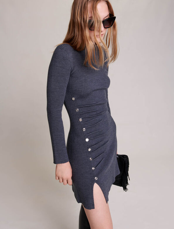 Short knit dress : Dresses color Dark Grey
