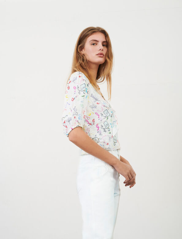 Printed jacquard tie top : View All color 