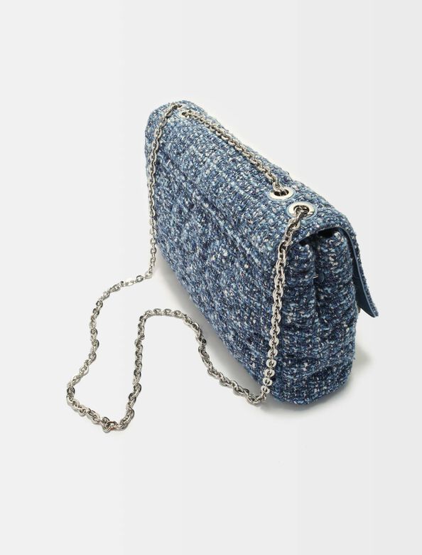 Maje Clover bag in marl tweed : Shoulder bags color Blue
