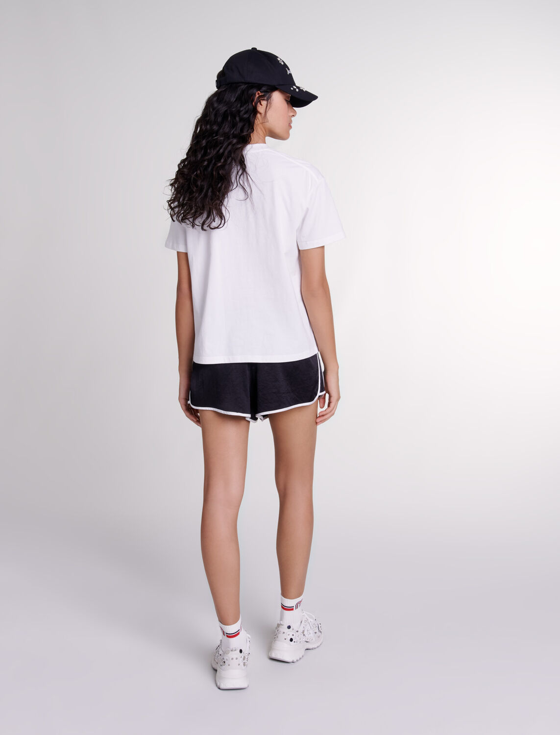 Maje Paris rhinestone T-shirt - Sport Capsule - MAJE