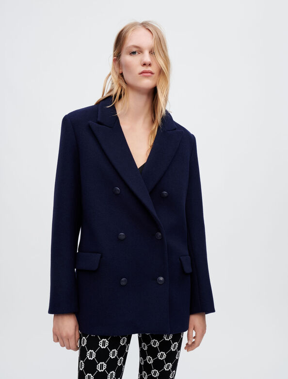 Oversized wool broadcloth coat : Coats & Jackets color 