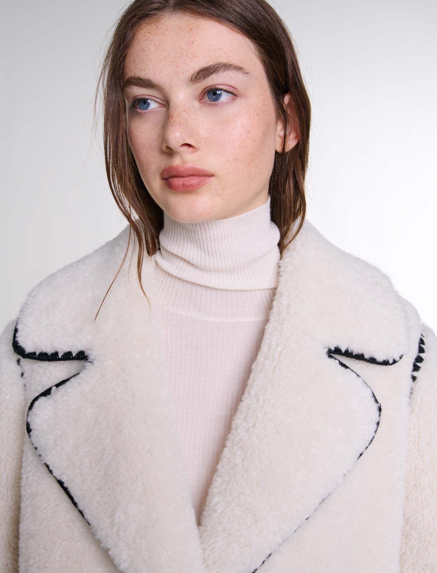 124GALIPA Mid length fleece coat Coats Maje