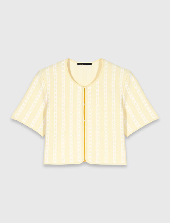 Cropped fancy knit cardigan - Sweaters & Cardigans - MAJE