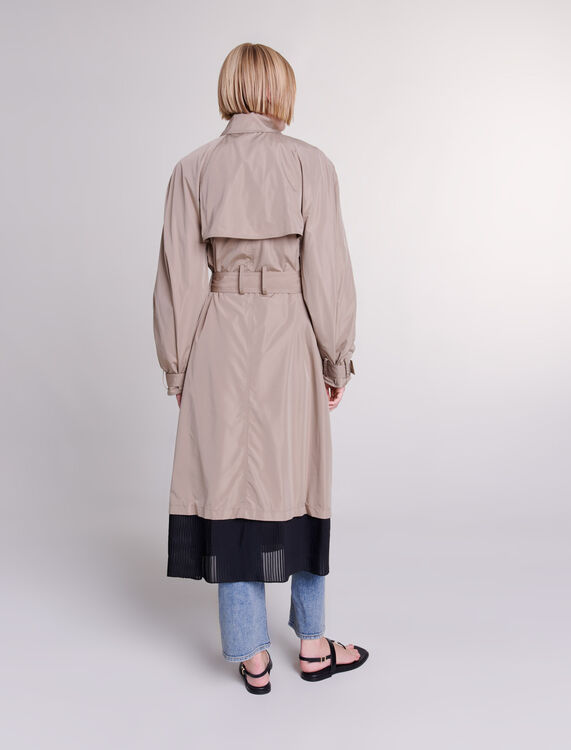 Contrast trench coat - Coats - MAJE