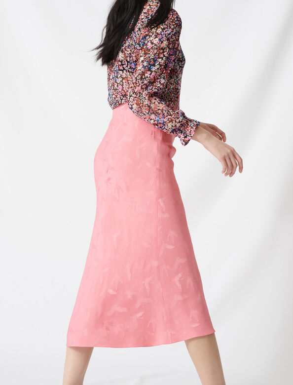 Satiny jacquard maxi dress : Skirts & Shorts color 