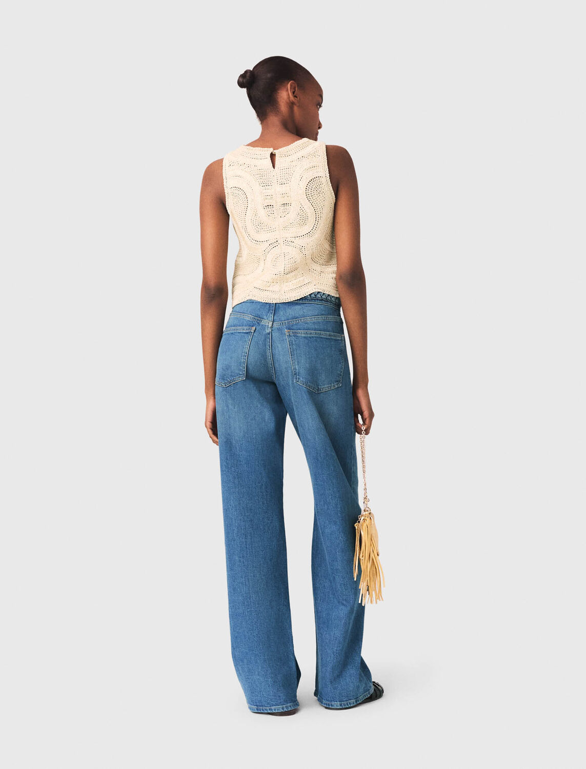 Sleeveless crochet-knit top - Tops - MAJE