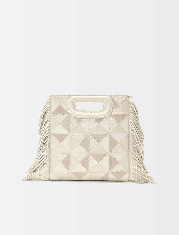 Leather M bag with patches -  - MAJE