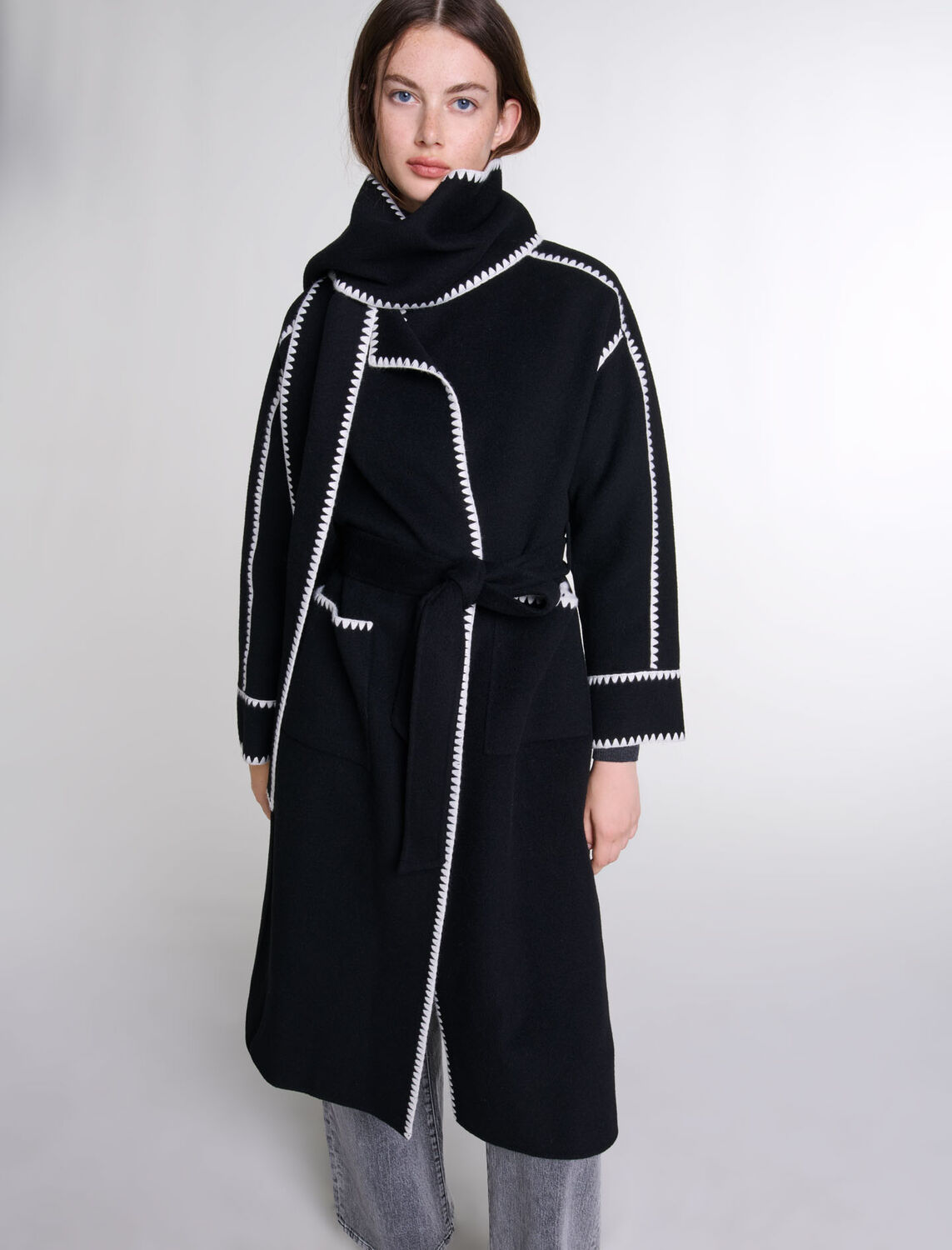 Two-tone double-faced coat : Coats color 