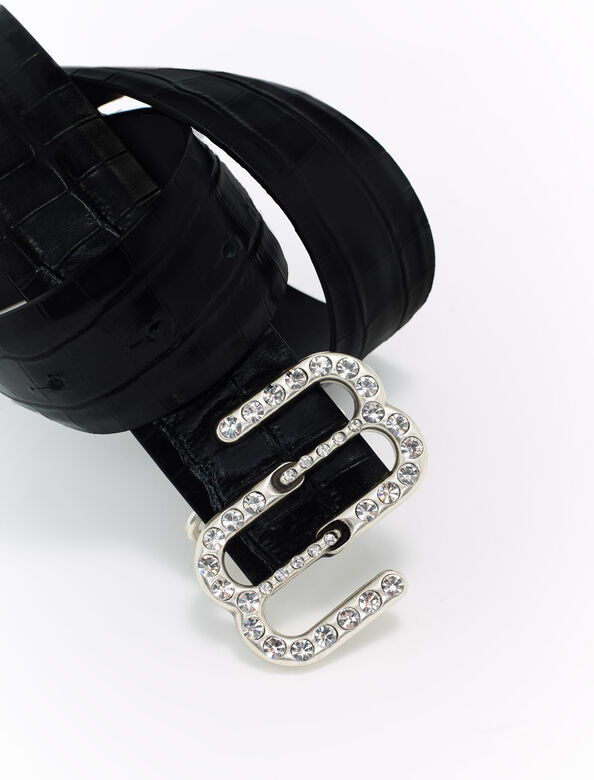 Double M crocodile-effect leather belt : Other Accessories color 