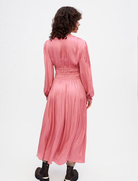 Satin dress with ruffles - Dresses - MAJE