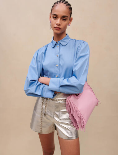 Cropped blue shirt : Shirts color Blue