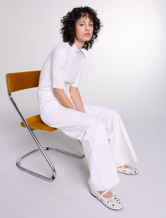 Embroidered high-waisted jeans - Qixi Collection - MAJE