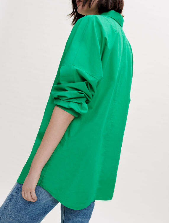 Oversized coloured poplin shirt - View All - MAJE