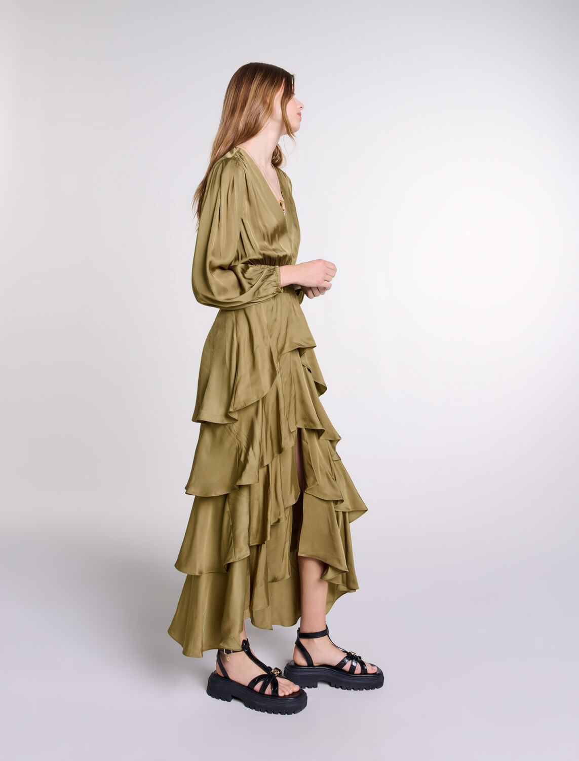 Tiered maxi dress - Fall-Winter Collection - MAJE