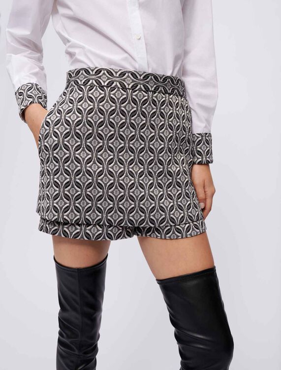 Trompe l’oeil lamé jacquard shorts - Skirts & Shorts - MAJE