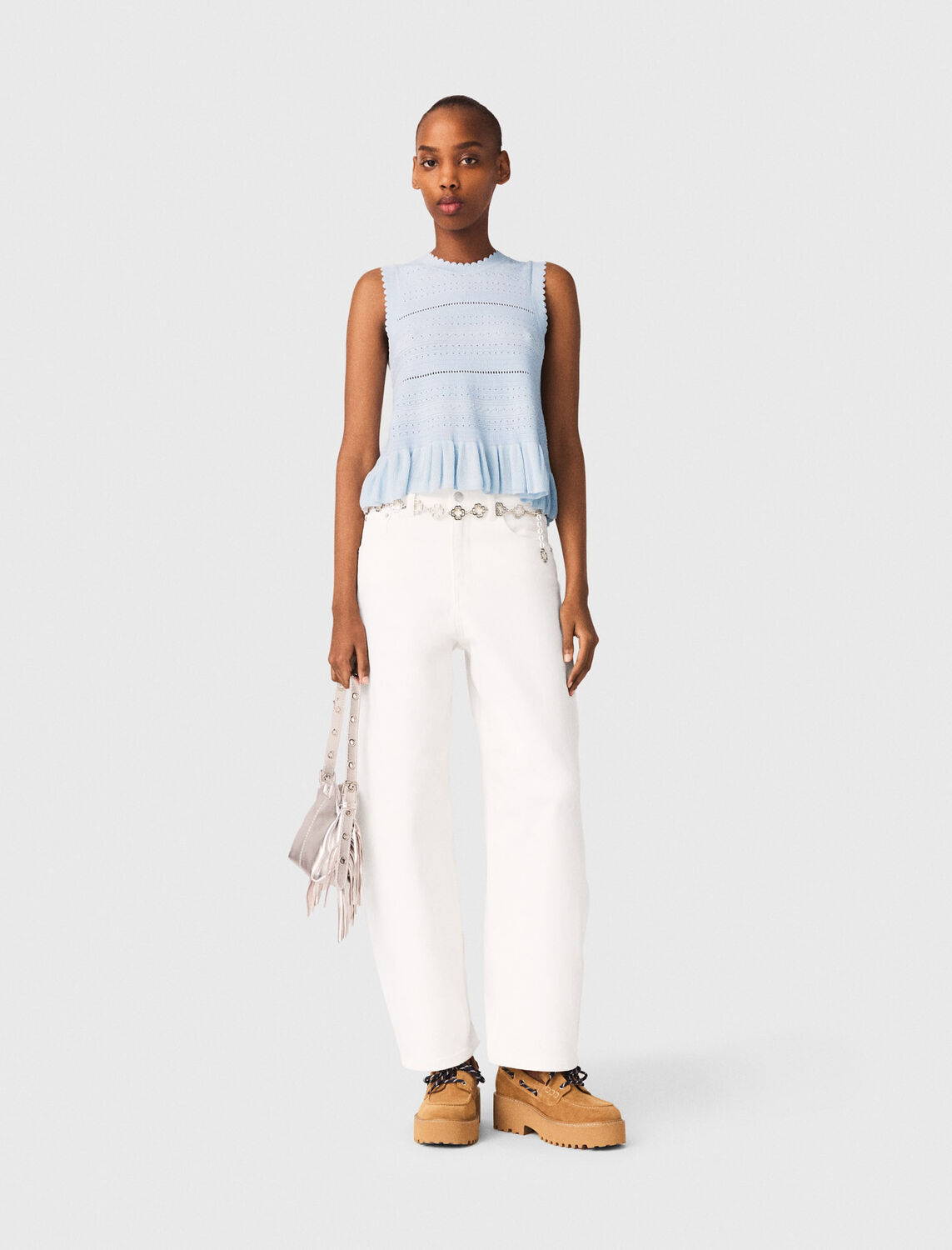 Ruffled knit top - Tops - MAJE