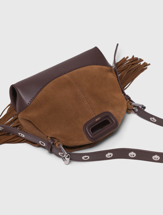 Leather and suede Miss M Mini bag -  - MAJE