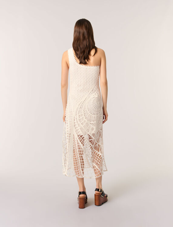 Asymmetrical crochet maxi dress -  - MAJE