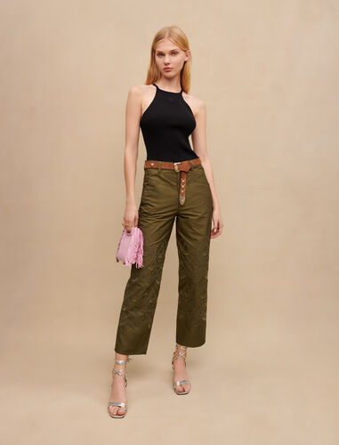 Tank top with embroidered logo : Sweaters & Cardigans color Khaki