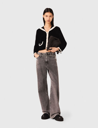 Velvet-effect cardigan : Sweaters & Cardigans color Black