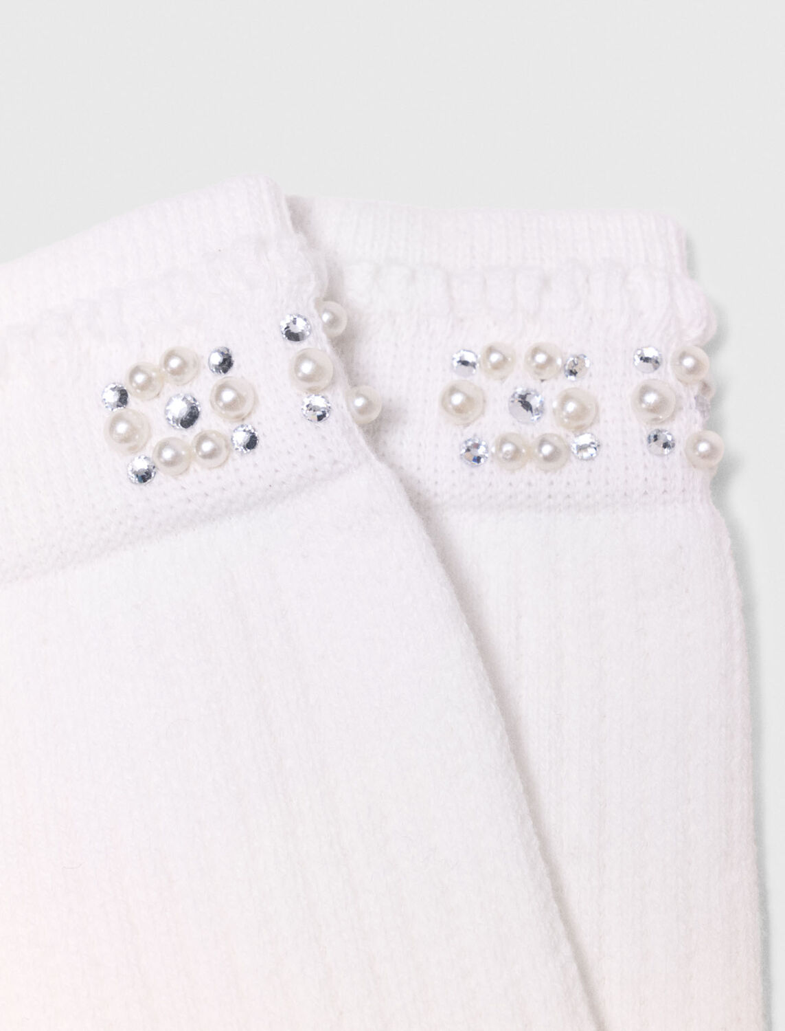 Pearl pointelle socks : Other accessories color White