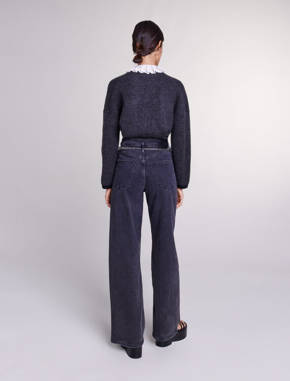 Black belted baggy jeans - Trousers & Jeans - MAJE