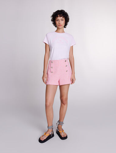 Tweed shorts : Skirts & Shorts color Pink / orange