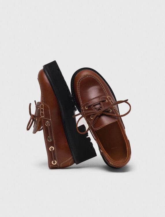 Boat shoes with chunky sole - Sling-Back & Sandals - MAJE