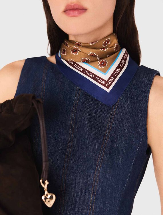 Short denim dress with ruffles - Dresses - MAJE